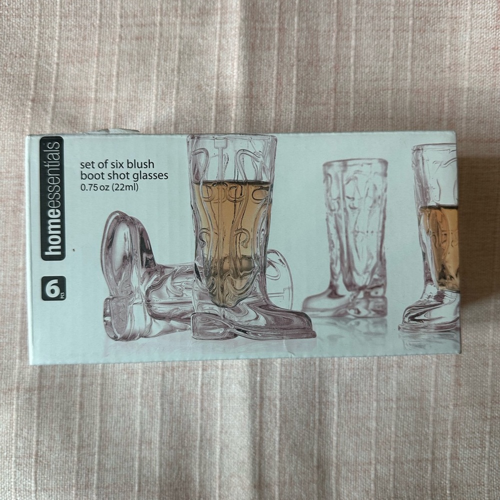 Home Essentials Blush Boot Shot Glasses Set